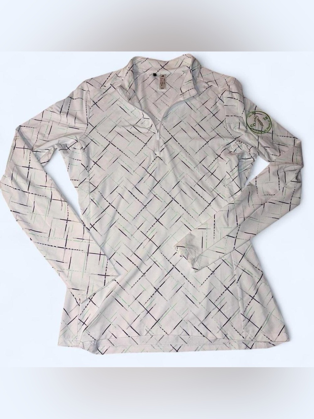 Adidas Untimate365 Lightweight Patterned Mock-Neck Athletic Quarter Zip Top
